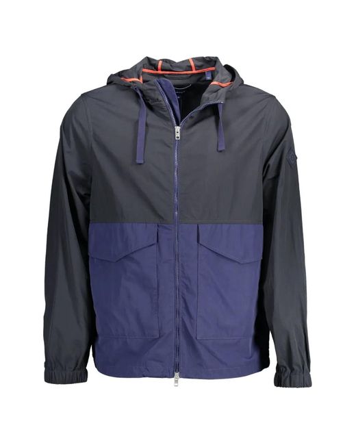 Gant Blue Colorblock Hooded Jacket for men