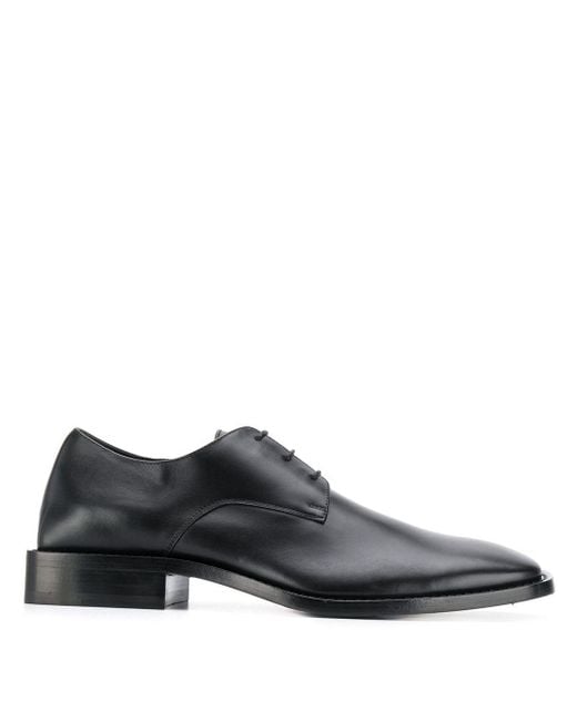 Balenciaga Black Square Toe Derby Shoes for men