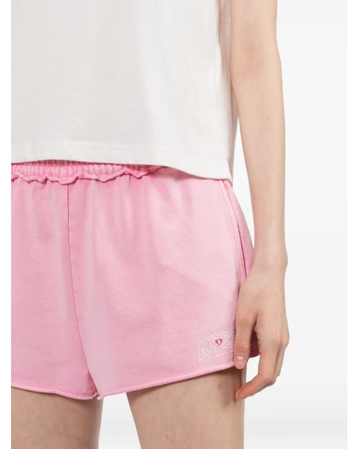 AAPE BY A BATHING AP Pink Logo-Print Shorts