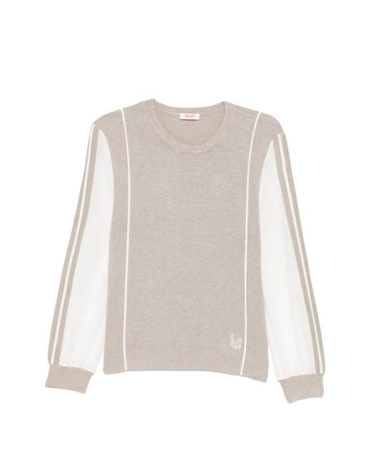 Liu Jo White Round-Neck Sweater