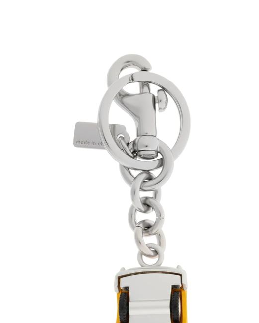COACH White Small Taxi-Motif Bag Charm