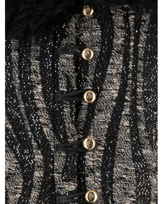 Emilio Pucci Black Fur-Trim Button Jacket