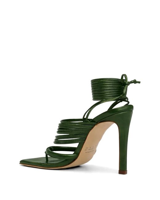 Amir Slama Green Multi-Strap Tie-Fastening Sandals
