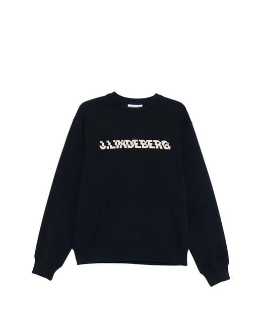 J.Lindeberg Black Club Printed Sweatshirt for men