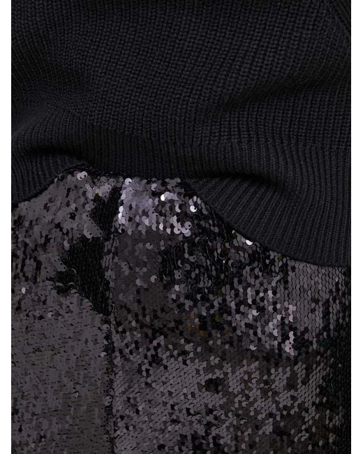 Benetton Black Sequin-Embellishment Trousers