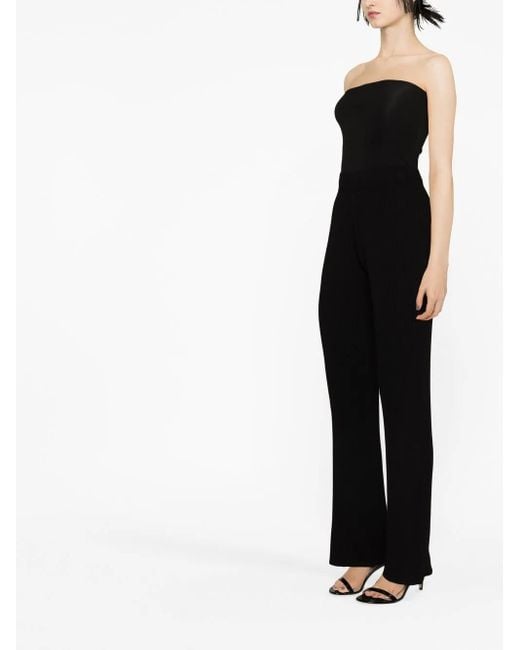 Fabiana Filippi Black Ribbed-Knit Flared Trousers