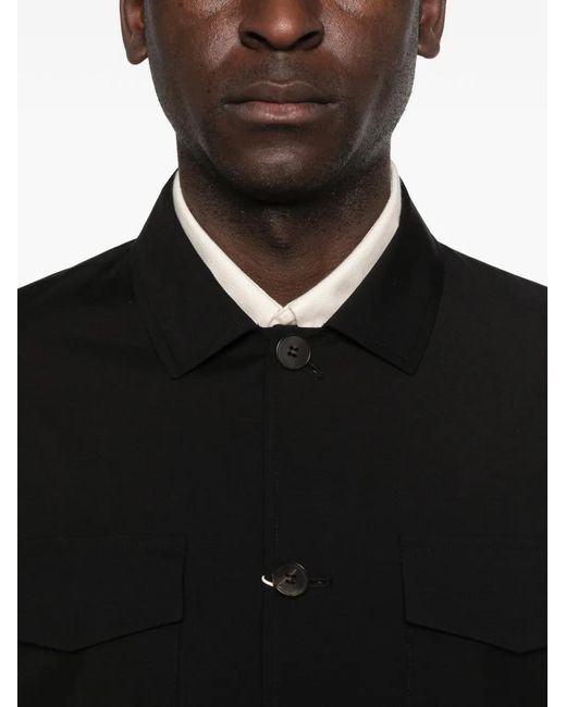 Grayed Black Voyager Buttoned Overshirt for men