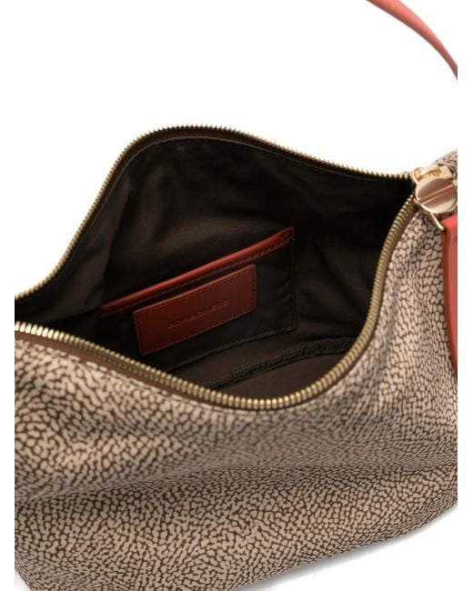Bolso Shopper Con Asa Estampada Borbonese de color Natural