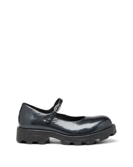DIESEL White D-Hammer Patent Leather Ballet Flats