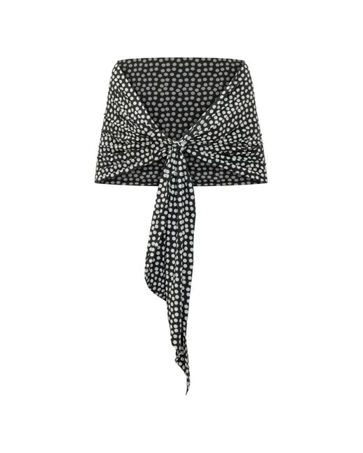 La Petite Robe Di Chiara Boni Black Polka-Dot Scarf