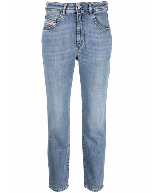 DIESEL Blue High-Rise Slim-Cut Jeans