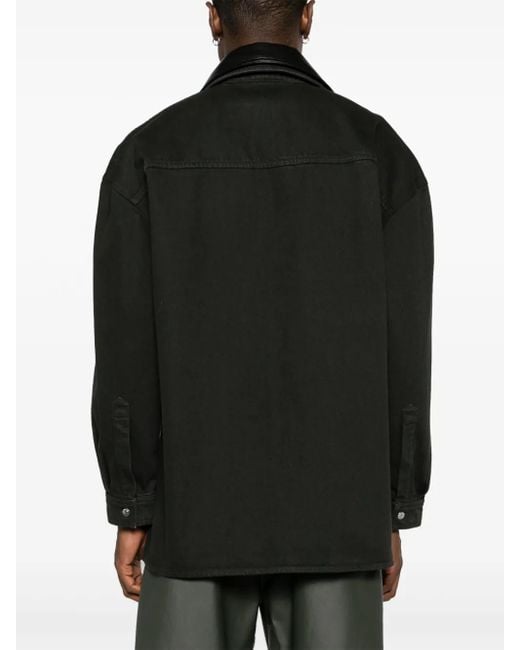 Nanushka Black Detachable-Collar Denim Jacket