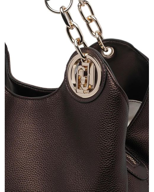 Liu Jo Brown Medium Logo-Plaque Chain-Link Tote Bag