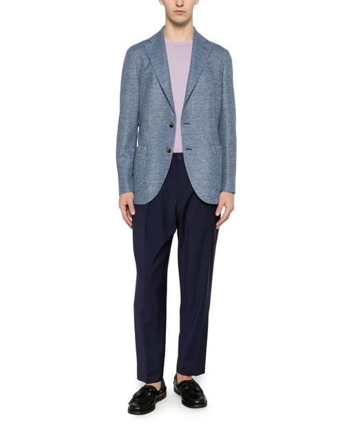 Latorre Blue Button-Fastening Blazer for men