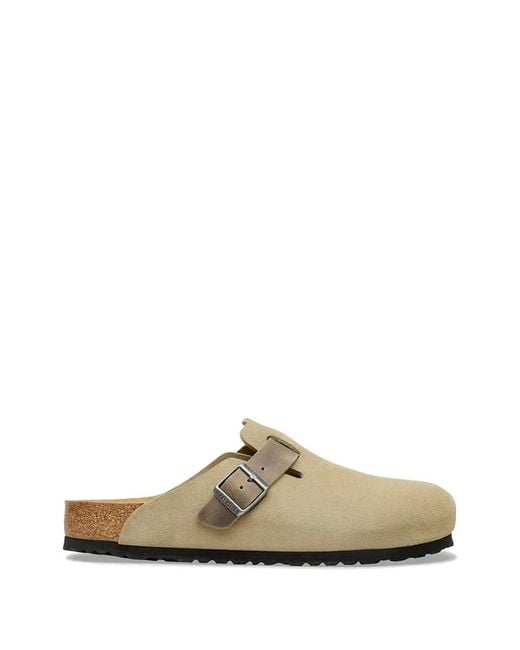 Birkenstock White Boston Buckle-Fastening Mules for men