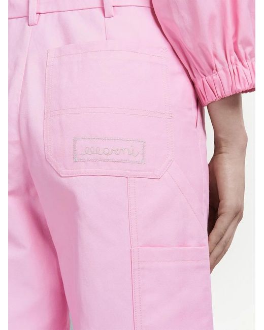 Marni Pink Pants With Embroidered Logo