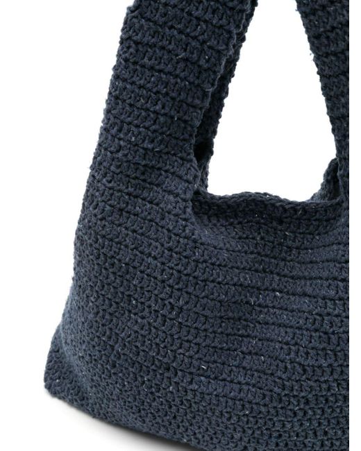 Nannacay Blue Michela Crochet-knit Shoulder Bag