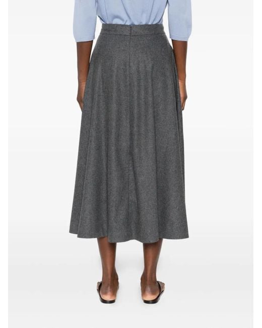 Falda midi acampanada Max Mara de color Gray