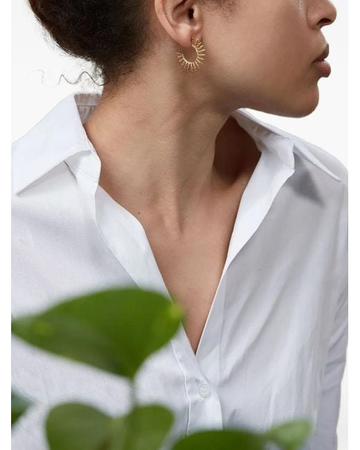 Ottoman Hands Metallic Aylin Hoop Earrings