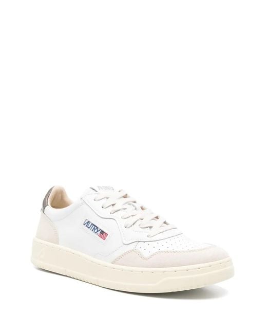 Autry White "Medalist Low" Sneakers for men