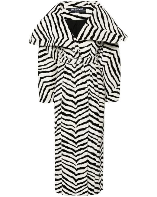 Jacquemus White Zebra Coat 'Le Manteau Caruso'