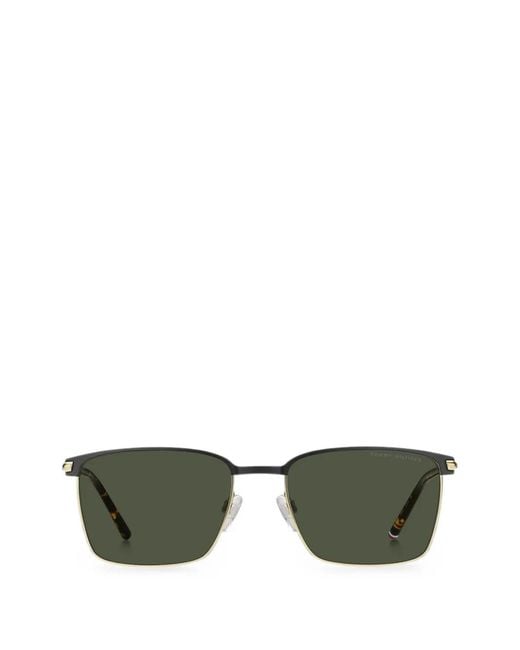 Tommy Hilfiger Green Preppy Square-Frame Sunglasses for men
