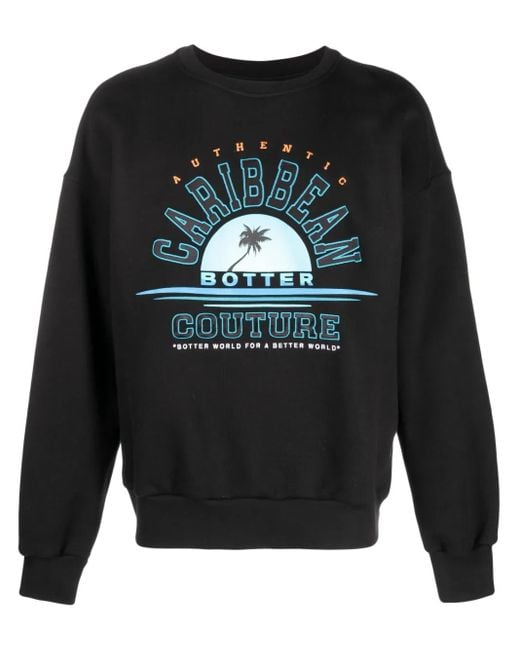 Felpa nera con stampa carribean di BOTTER in Gray da Uomo