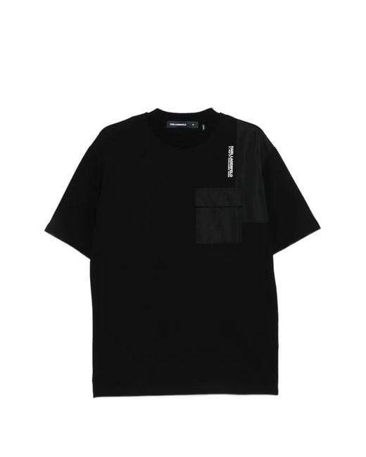 Karl Lagerfeld Black Pocket Panel T-Shirt for men
