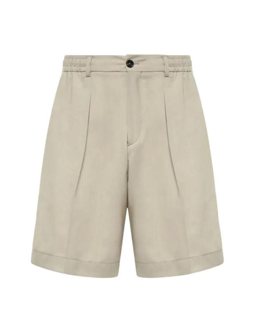 BE ABLE White Pleated Elasticated-Waist Shorts for men