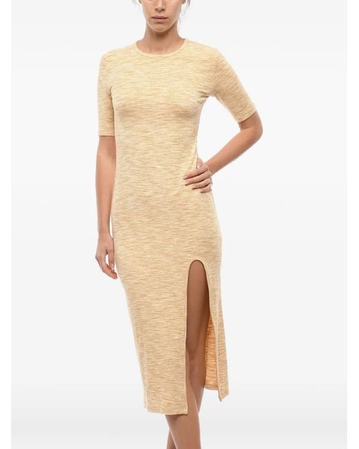 Samsøe & Samsøe Natural Front-Slit Midi Dress