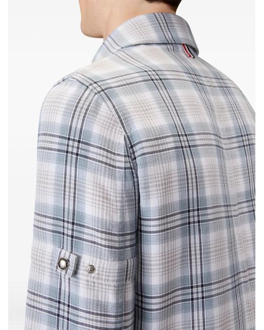 Thom Browne White Plaid Utility Jacket for men