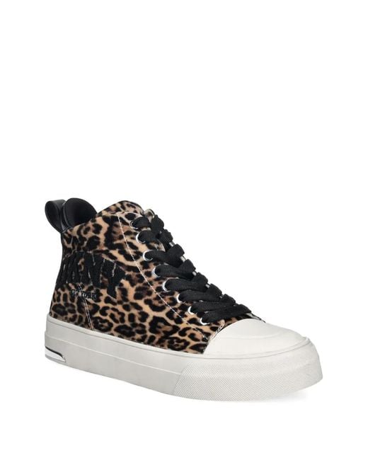 DKNY Black Leopard-Print Sneakers