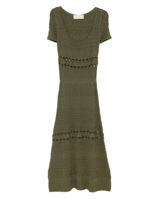 Elie Saab Green Cut-Out Midi Dress