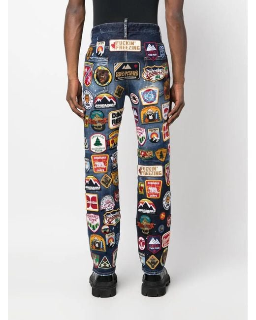 DSquared² Jeans Met Patch in het Blue voor heren