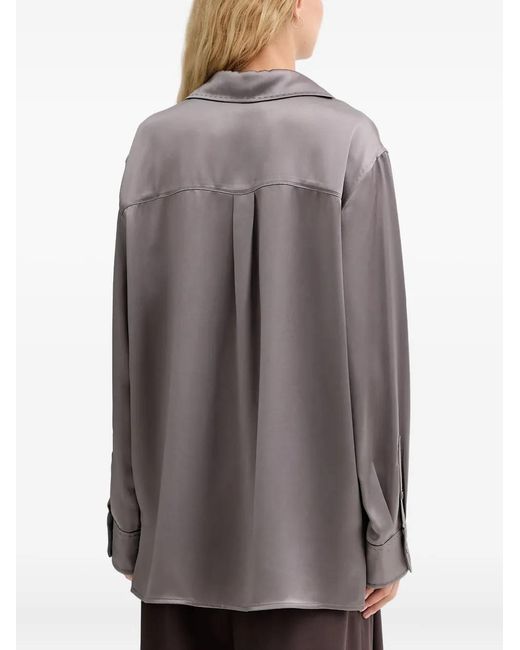 Isabelle Blanche Gray Tie-Detail Shirt