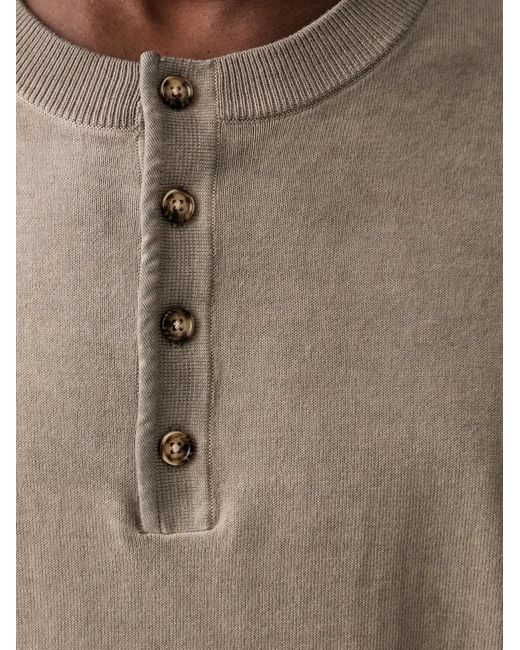 Rag & Bone Gray Henley-Neck Sweater for men