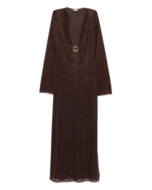 Osree V-Neck Maxi Dress in Brown | Lyst UK