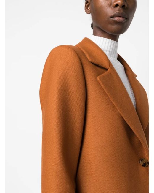 Twinset Brown Single-Breasted Belted Coat