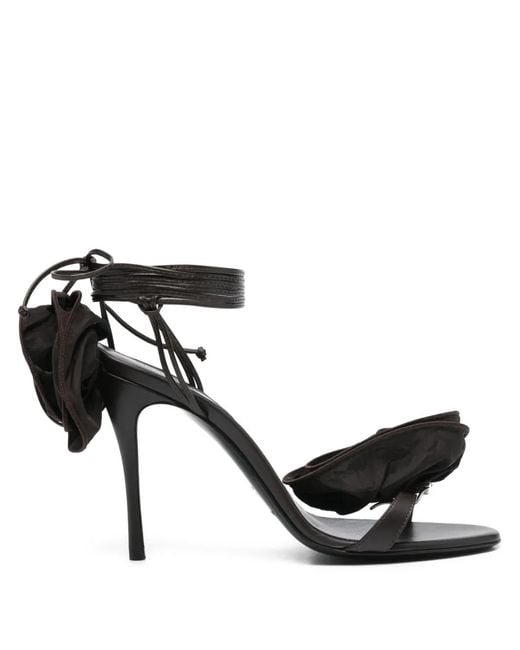 Magda Butrym Black 105Mm Rose-Detail Sandals