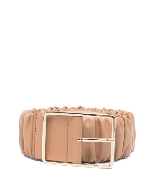 Agl Attilio Giusti Leombruni Pink Mabel Ruched Leather Belt