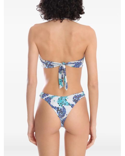 Amir Slama Blue Bandeau Bikini Set