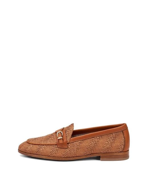 Frau White Herringbone-Effect Loafers
