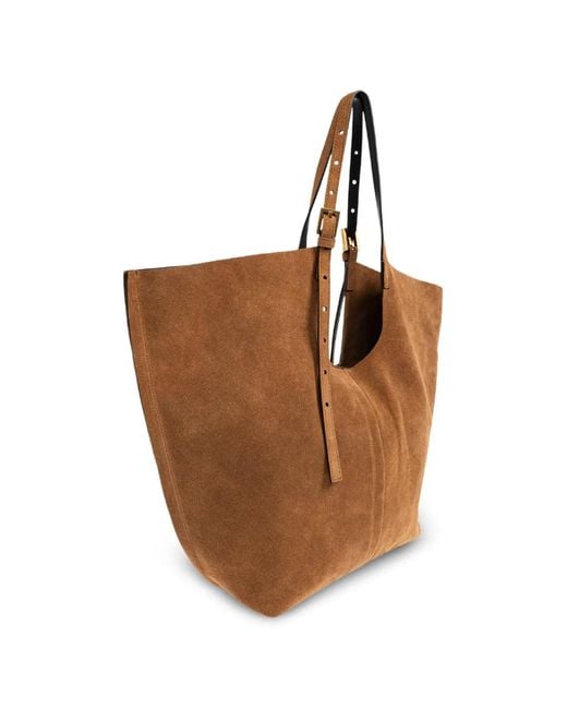 AllSaints Brown Ara Buckle-Detail Tote Bag