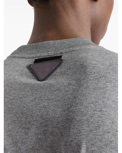 Prada Gray Cotton T-Shirt for men