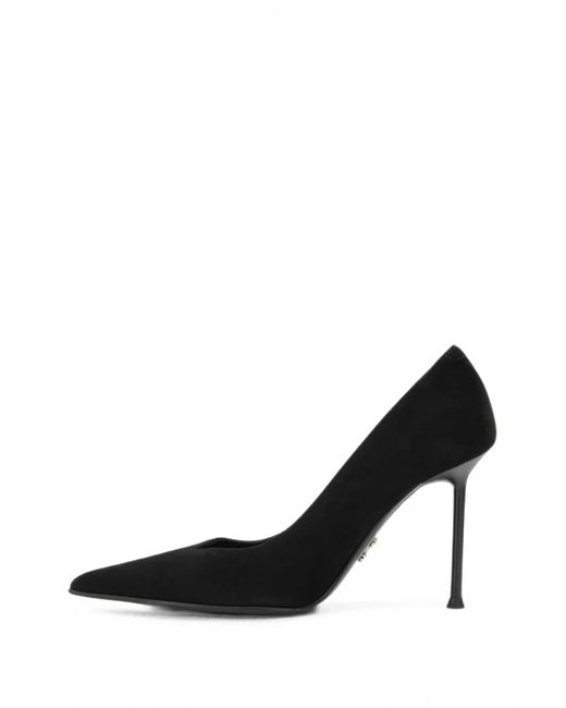 Sergio Levantesi Black Pointed-Toe Suede Pumps