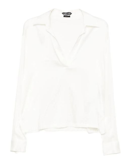 Tom Ford White Satin Blouse
