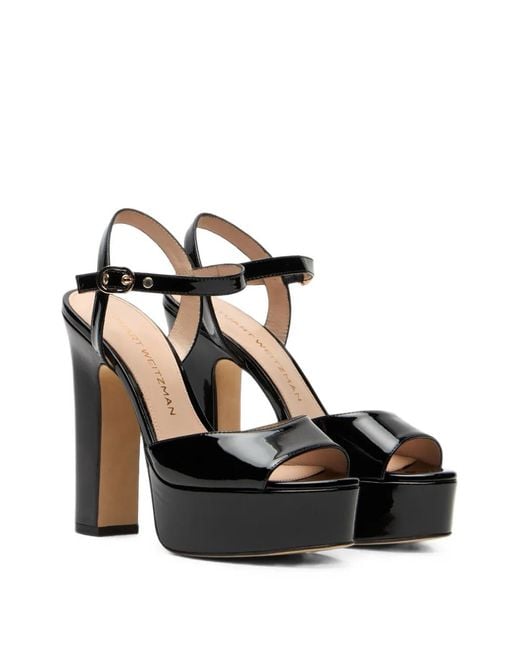 Stuart Weitzman Black Reade Platform Sandals