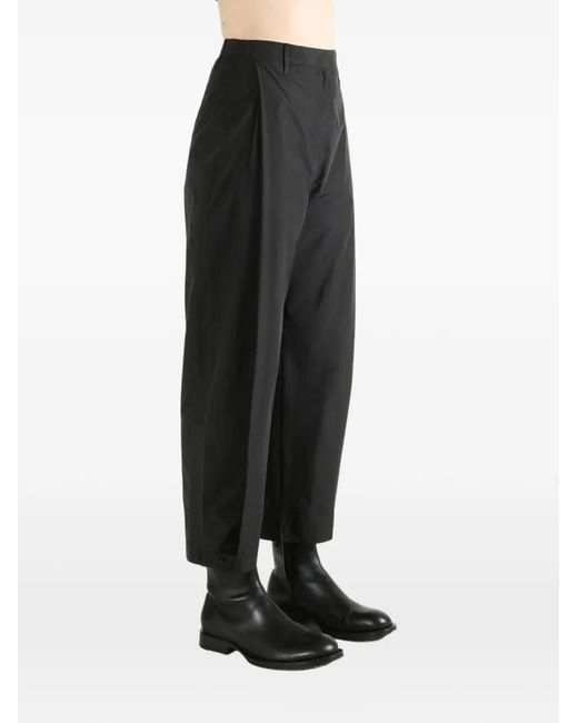 Amomento Black Pleated Button-Cuff Trousers
