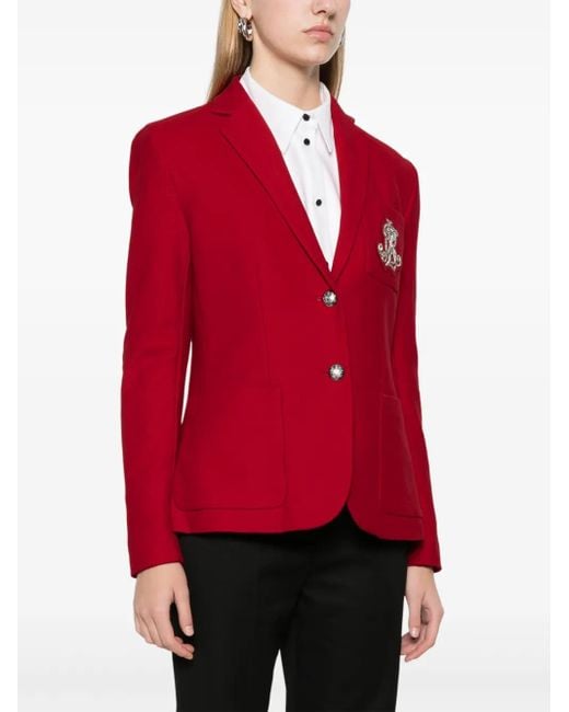 Ralph Lauren Red Logo-Patch Blazer