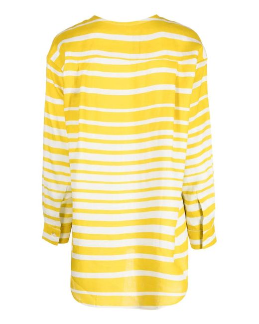 Bambah Yellow Striped Linen Shirt